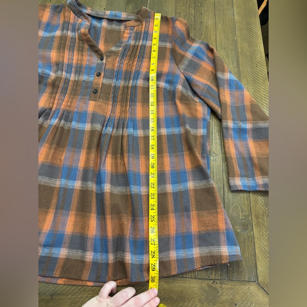 Emery Rose Plaid Blouse Size 3XL - Picture 3 of 4